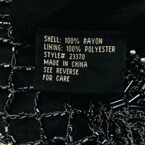 Vtg Arden B Beaded Crochet Fishnet Top & Skirt Sz M Dark Fairy Glam Goth - Picture 15 of 16